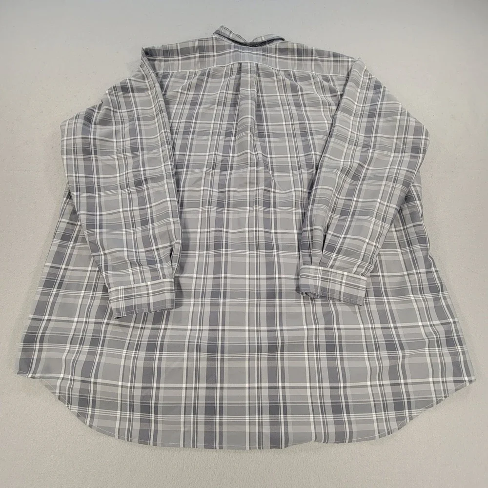 Polo‎ Ralph Lauren Performance Button Down Shirt Gray Plaid Pony Logo Men's 3XLT